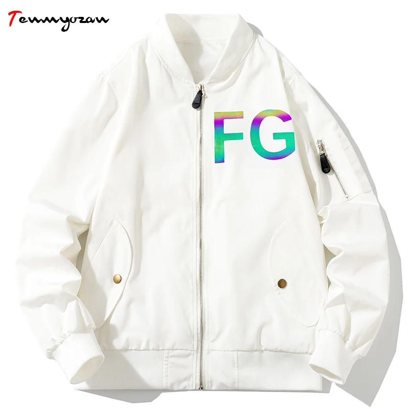 

MA-1 Bomber Jacket Reflective Printing Men Women Letter Hip Hop Pilot Couple Motorcycle Jackets Windbreaker Male Autumn 2020 New