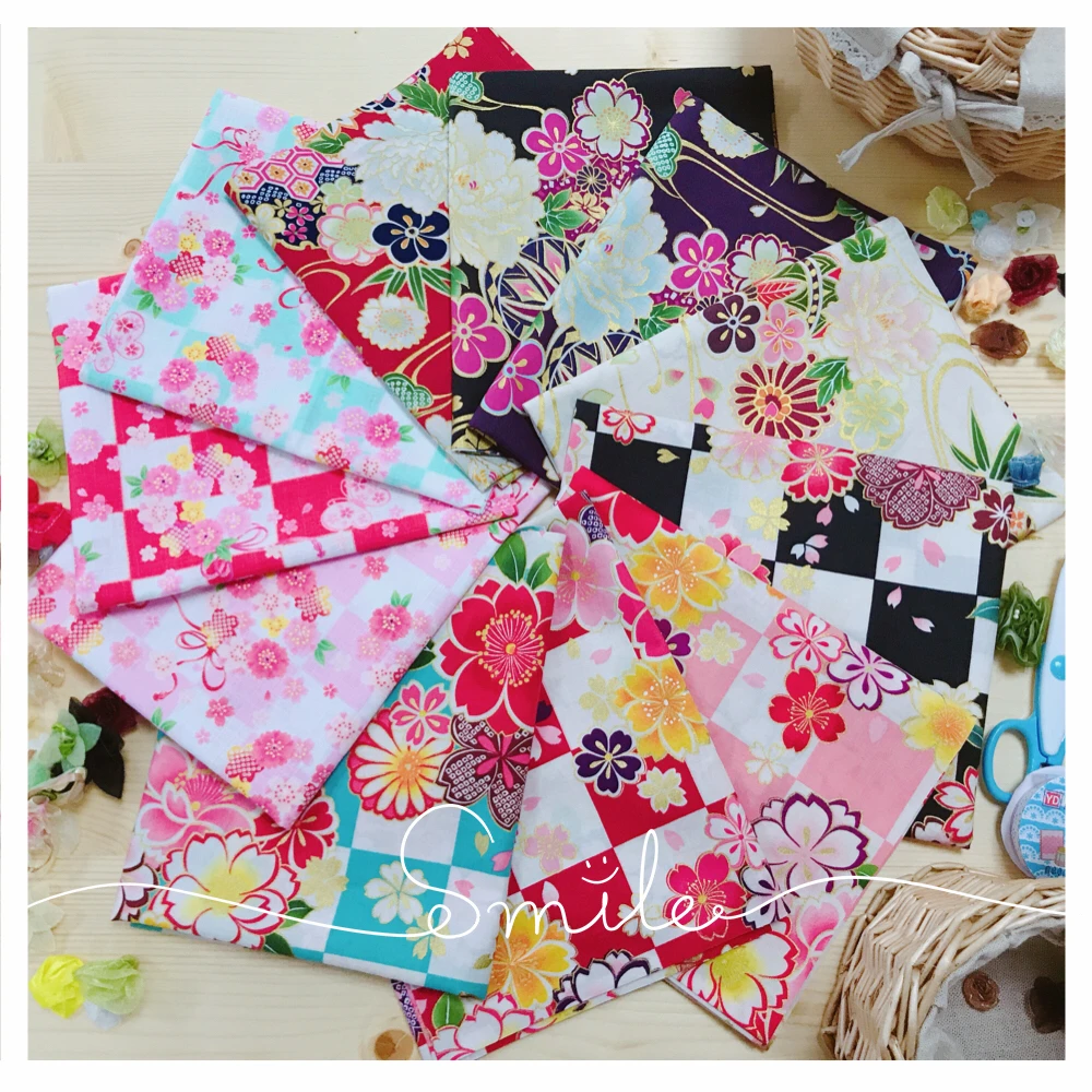 

Free shipping Handmade cloth DIY patchwork fabric imported from Japan KOKA cute pure cotton plain cloth stamping and wind