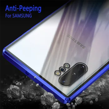 

Magnetic Tempered Glass Privacy Metal Case for SAMSUNG GALAXY S20 Ultra S10 9 8 Plus NOTE 10 Plus 9 8 Wholesale and Dropshipping
