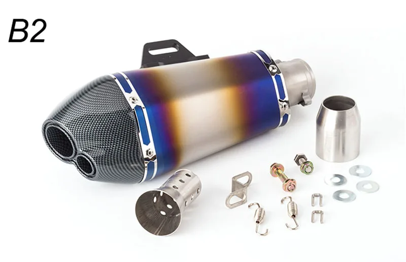 51 мм Мотоцикл выхлопная труба akrapovic глушитель выброса выхлопных газов Moto с дБ убийца для Z250 CBR500RR Z900 ZX6R для мотокросса - Цвет: B2