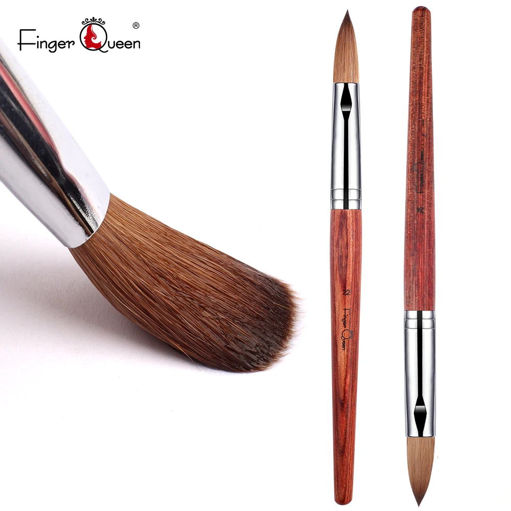 Nail Art Brushes Red Wooden Handle Nylon Acrylic Nail Brush For Nail Art Drawing Gel Extension