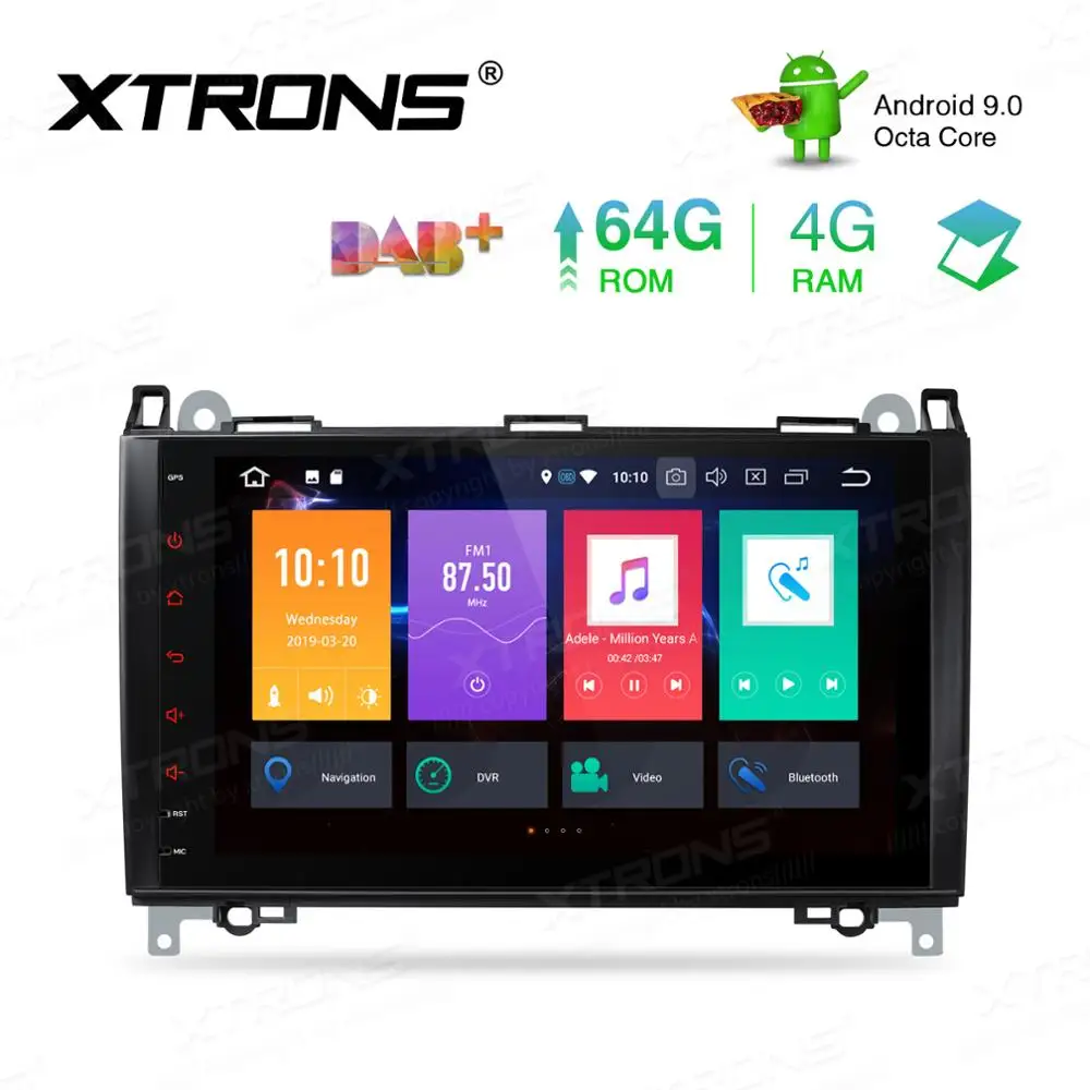 Автомобильный радиоплеер XTRONS Android 9 0 GPS OBD DAB для Mercedes Benz B Class W245 A W169 Viano Vito W639 Sprinter W906
