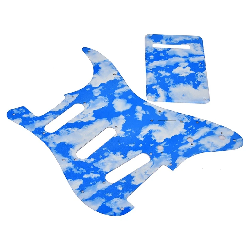 

PVC Single Coil Pickguard Pickups Shroud Set for Fender Stratocaster Strat Electric Guitar (GSSS16) Blue Sky and Cloud Pattern