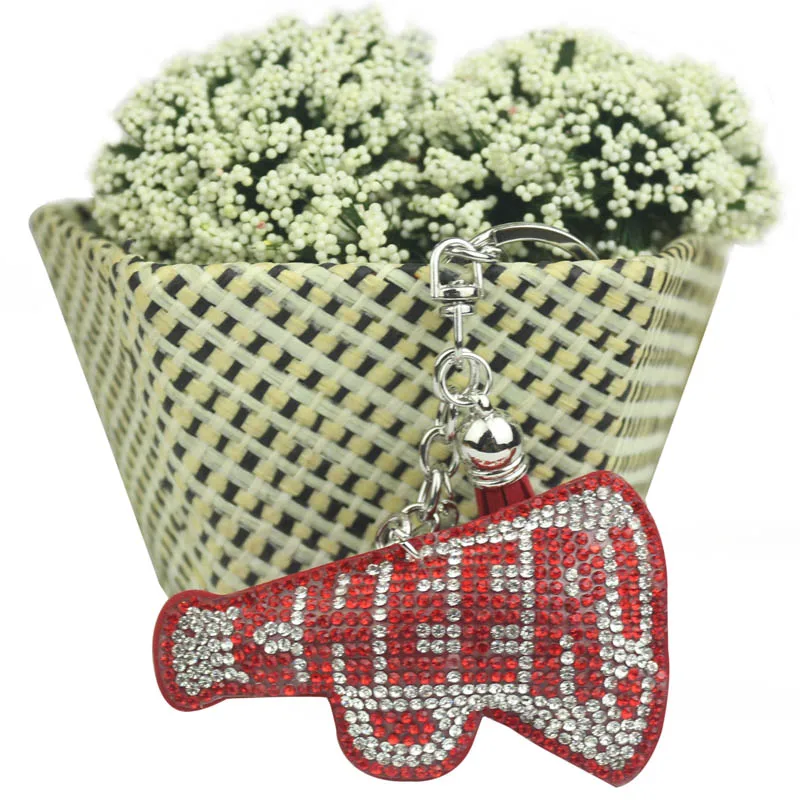 small red color Камни со стразами слова cheer брелок автомобильные брелки женские сумки украшения аксессуары Подвески в виде конька ювелирные изделия - Color: small red color
