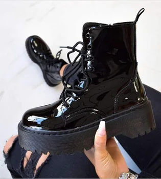 

[GOGD] Waterproof Motorcycle Womens Winter Snow Boots MartinsLeather Shoe Ankle Bot Casual Coturno Botas Hom