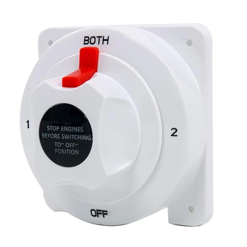 

12-36V White Battery Selector Switch Distribution Marine Boat Battery Switch Caravan Yacht Isolator Selector Switch