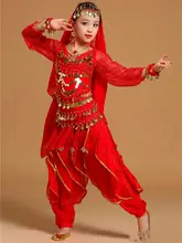 Long Sleeve Kid Girls Belly Dancing Costume Set Kids Performance Indian Dance Children Girl Bellydance Girl Egypt Dance Costumes 