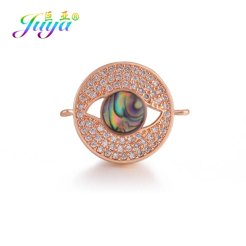 Juya DIY модные ювелирные компоненты 10 видов стилей греческий глаз/сглаза/Турецкий глаз амулеты Разъем Аксессуары для изготовления браслетов - Цвет: Rose Gold