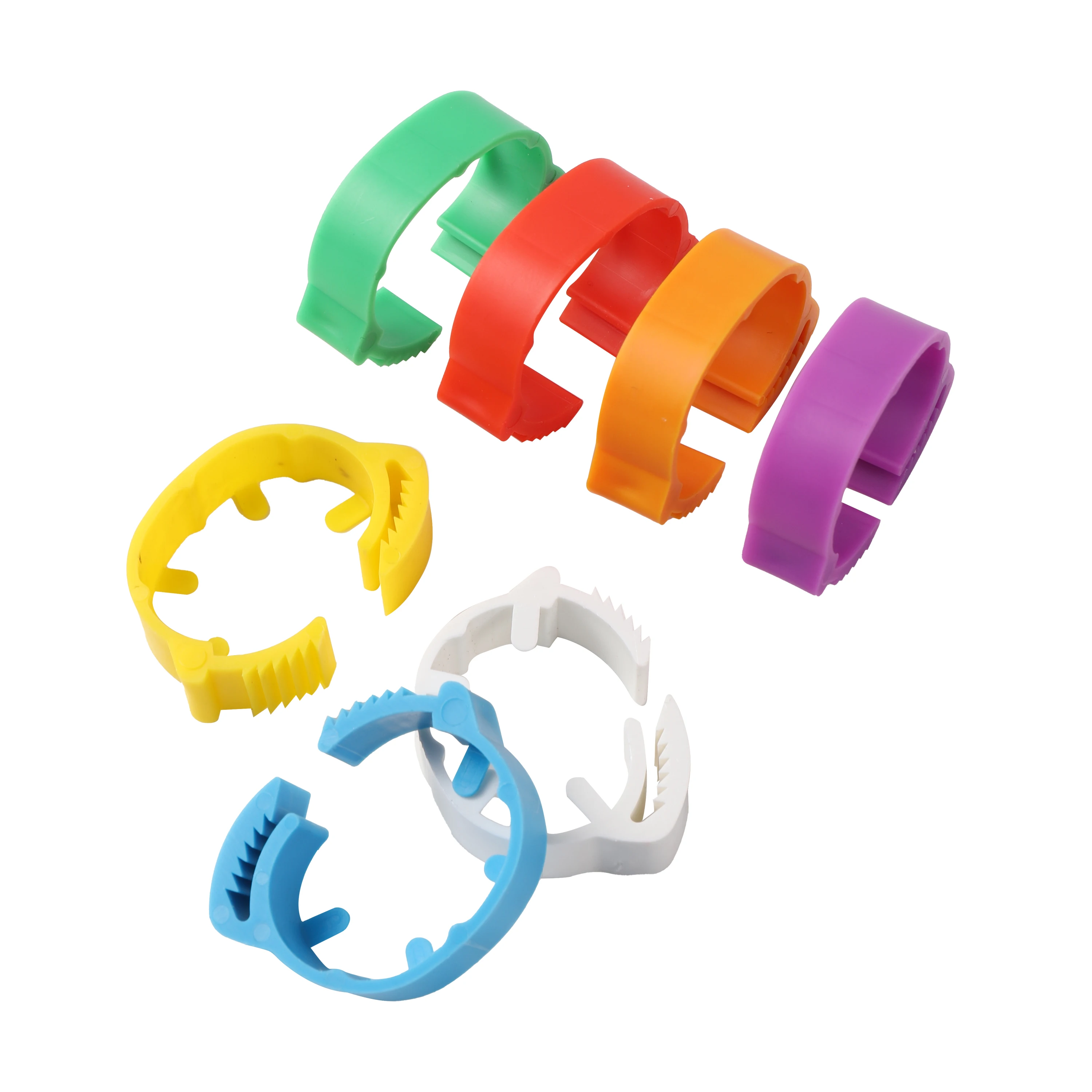 Chicken feet ring adjustable size poultry legs without digital label buckle 7-color plastic duck and goose farm equipment 140pcs