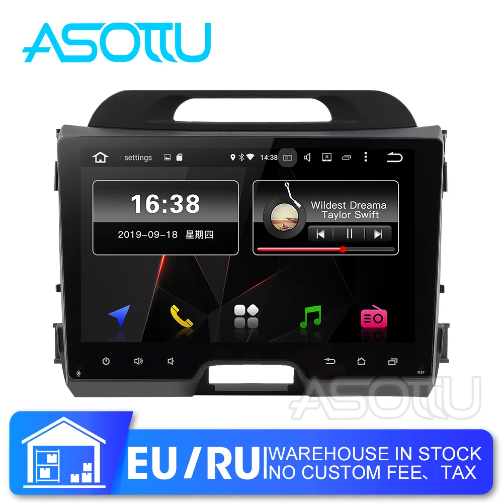 Asottu KI302 android 9 0 автомобильный dvd-плеер для KIA sportage 3 4 SL 2011 2012 2013 2014 2015 gps-навигация