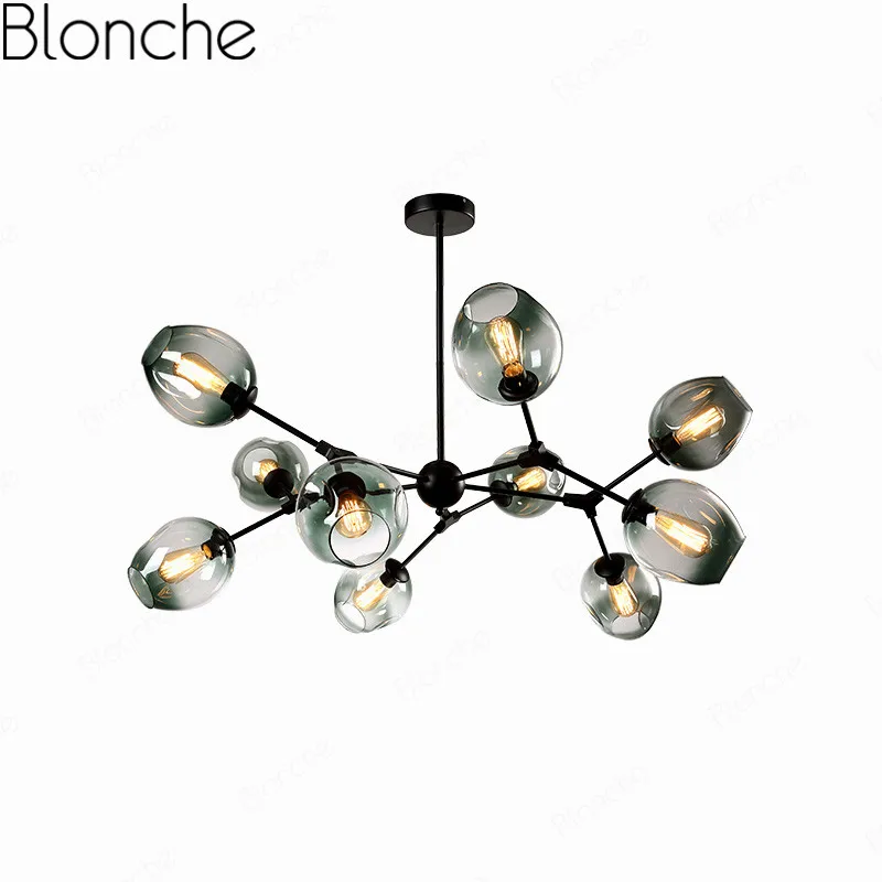 Нордическая молекулярная люстра современная простая стеклянная для
