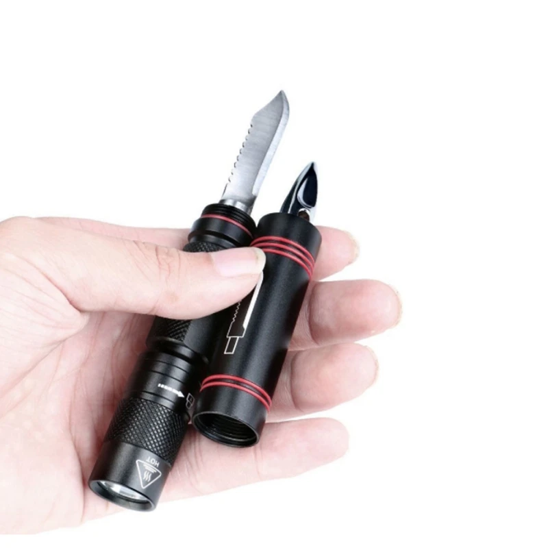 Многофункциональный светодиодный фонарик уличный светодиодный фонарик дорожная тактическая ручка оконный стеклянный выключатель Нож EDC для выживания Инструменты