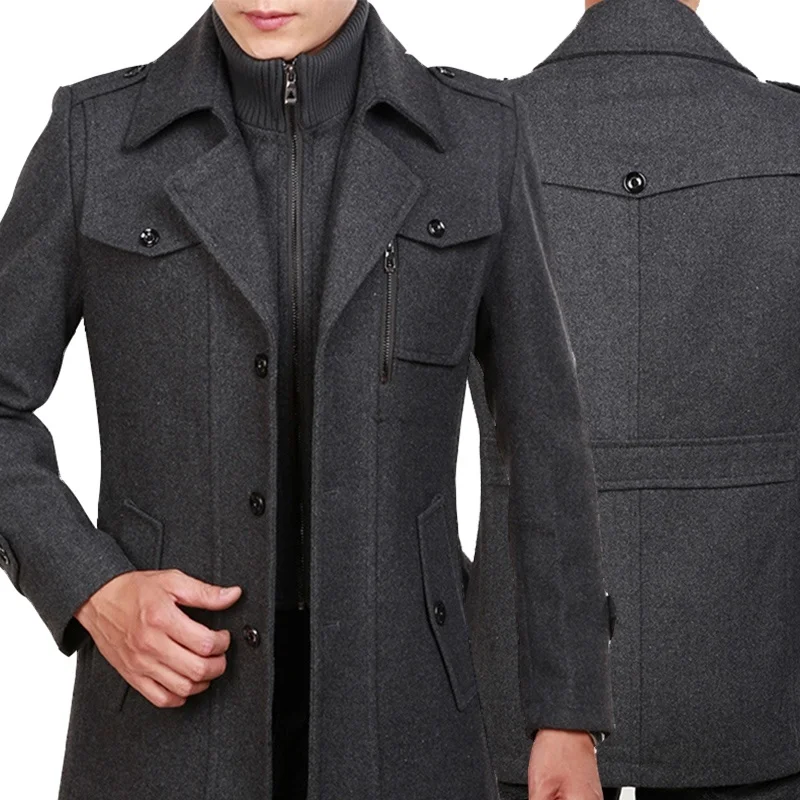 Winter Trench Coat for Men Fashion Mens Jackets Woolen Men's Jacket Double Collar Warm Woolen Coat Giubbotti mens cashmere Winter Trench Coat for Men Fashion Mens Jackets Woolen Men's Jacket Double Collar Warm Woolen Coat Giubbotti mens cashmere