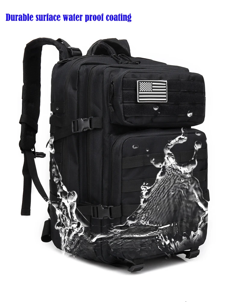 Military Tactical Backpack 50L Army Assault Molle Rucksack Men's Hiking Travel Hunting Camping 900D EDC Waterproof Bag Outdoor