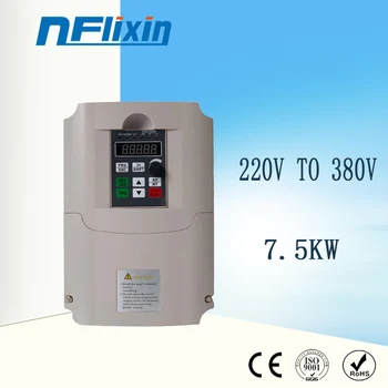 

VFD 7.5kw 50hz to 60hz single phase 220v ac to 3 phase 380v / 415v ac frequency converter inverter for motor speed control