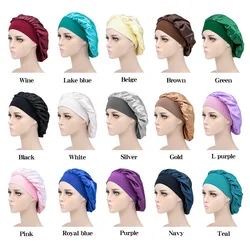 Newly Women's Satin Solid Sleeping Hat Night Sleep Cap Hair Care Bonnet Nightcap for Women Men Unisex Cap Bonnet