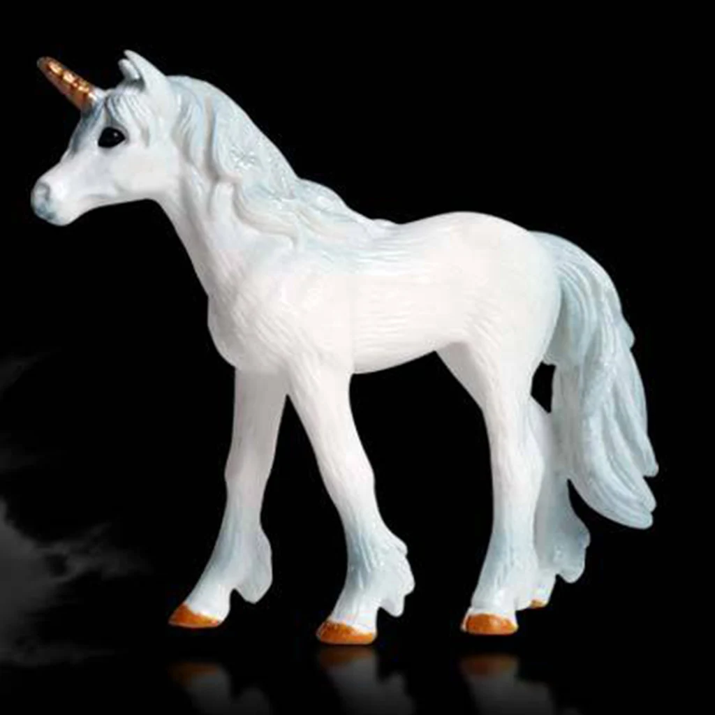 Simulation Animal Model Unicorn Figurine Plastic Horse Mythical Figurine Miniature Home Decor