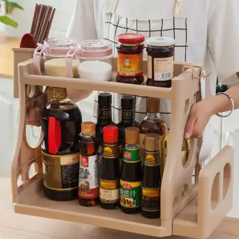

1pc Storage Rack Coffee Creative Multi Function Double Layer Commodity Shelf