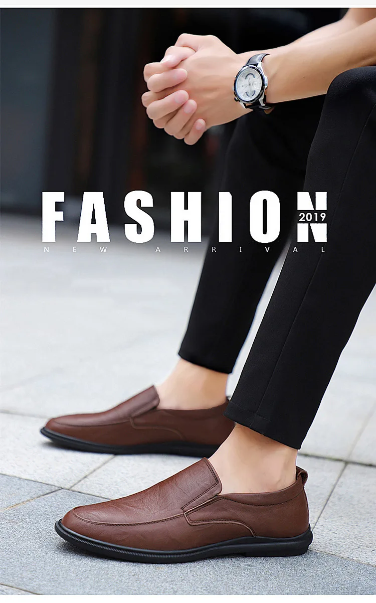 Spring Autumn Men Shoes Breathable Mens Loafers Low Casual Men's Leather Shoes Comfortable Driving Shoes Business Shoe For Male