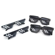 Мозаичные солнцезащитные очки, игрушка, жизнь, очки, дело с ним, очки, пиксель, для женщин и мужчин, черная мозаика, солнцезащитные очки, забавная игрушка