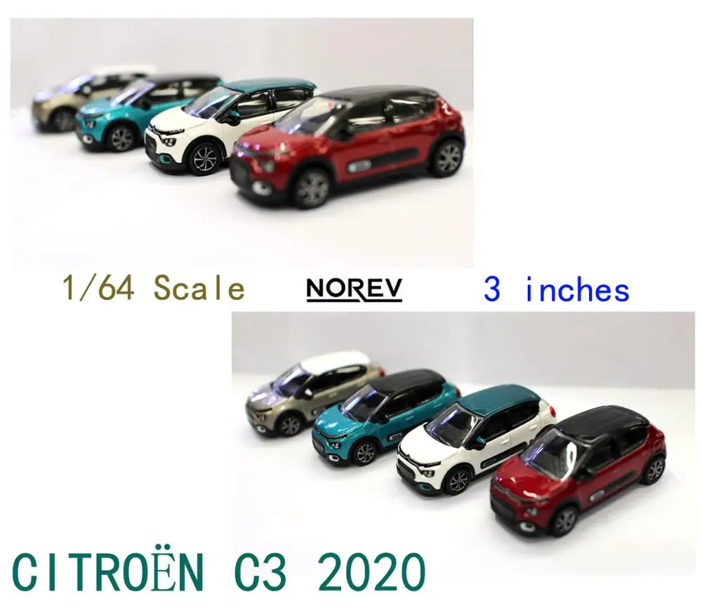 Новый NorRev 3 дюйма 1/64 масштаб CitrRoen C3 2020 литые модели игрушечных автомобилей из
