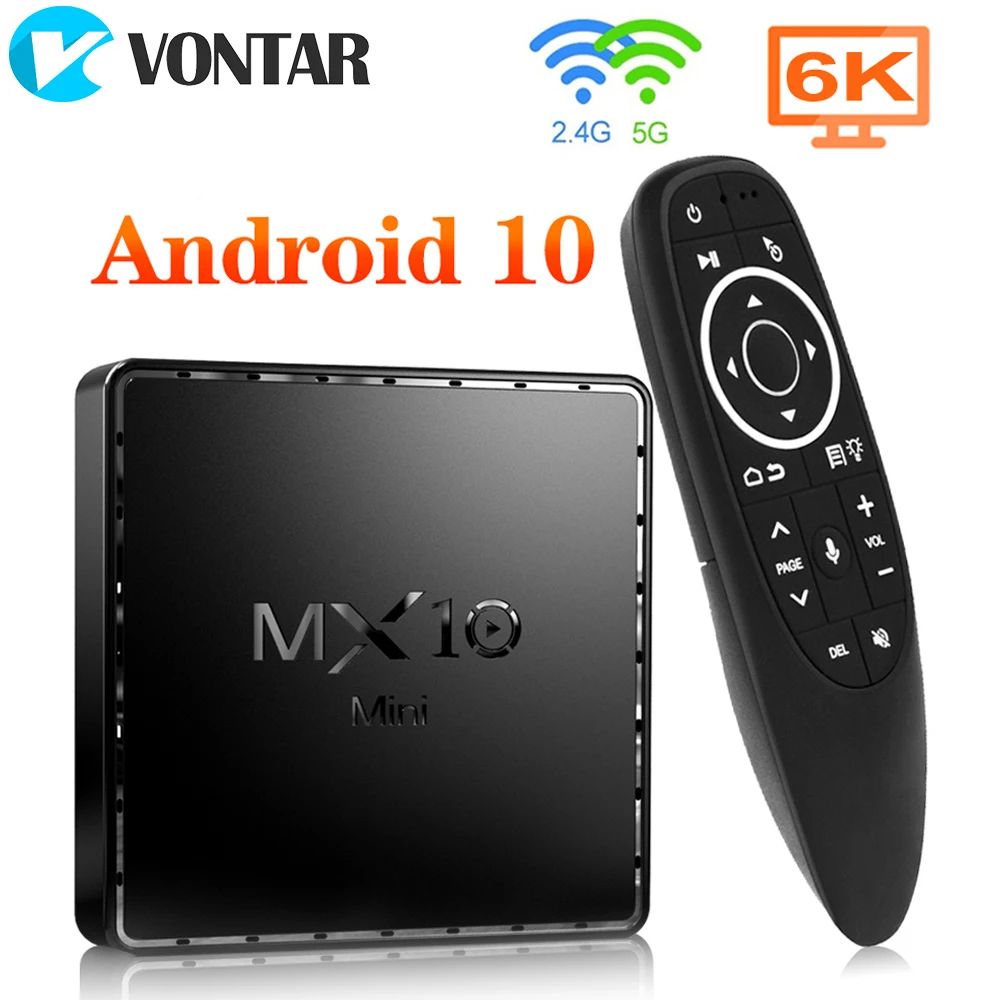 VONTAR MX10 Mini Smart TV Box Android 10 4G 64GB Support 4K wifi Google Voice Assistant Youtube Media Player TVBOX Set top box