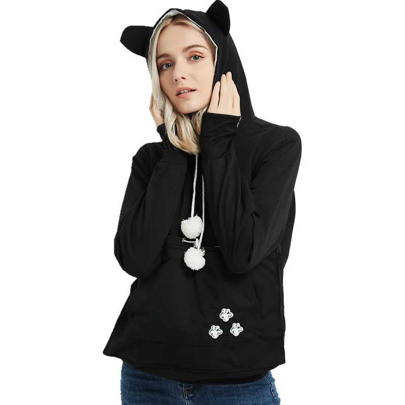 

Hooded Cat Dog Pet Casual Unisex Kangaroo Coat Hoodies Sweatershirts Women Kangaroo Cat Casual Animal Ear Hoodie Sweatershirts