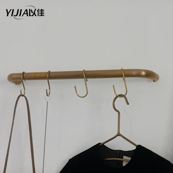

Multifunctional hanging rod Bathroom towel rack long Brass door handle