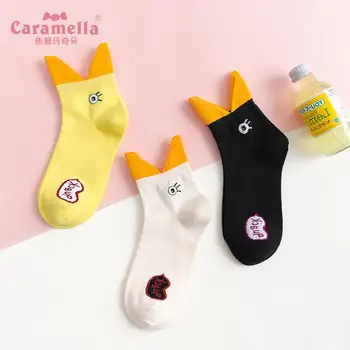 

Caramella Women Kawaii Socks Streetwear Cartoon Short Girl Socks Harajuku Hiphop Funny Socks Little Duck Ankle Socks Cotton