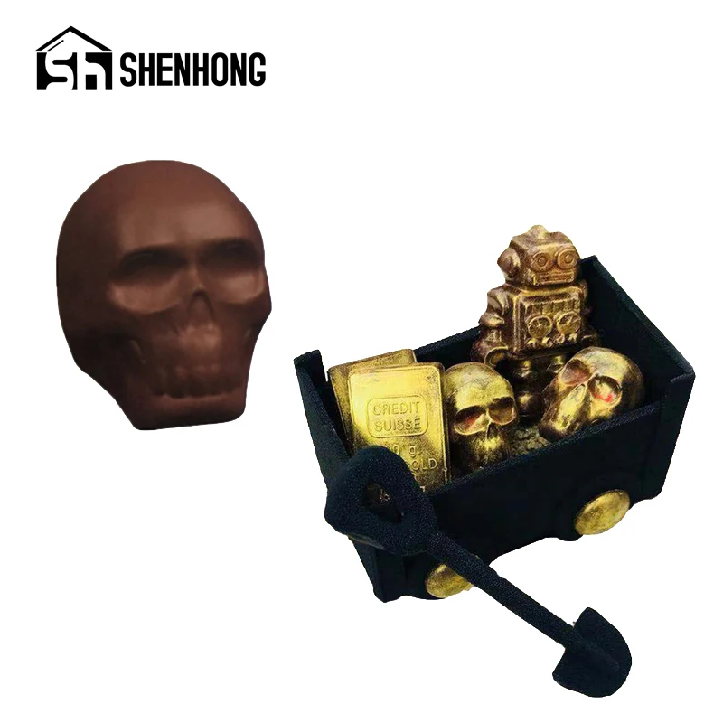 SHENHONG формы для шоколада из поликарбоната, 3D формы для конфет в форме черепа, кондитерские инструменты, кондитерские изделия, десерт, поднос для выпечки, кухонные формы для выпечки