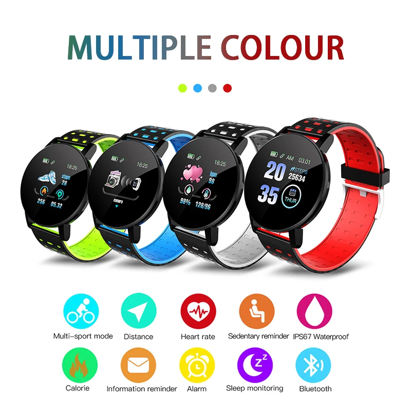 

119Plus Bluetooth Smart Watch Men Blood Pressure Smartwatch 2020 Women Fashion Busiess Sports Tracker WhatsApp For Android Ios
