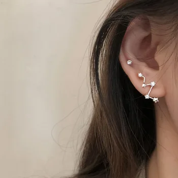 

Punk Design 925 Sterling Silver Zircon Star Earring For Women Party Jewelry pendientes eh1033