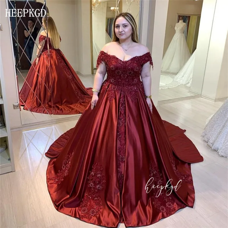 Бургундия Изящная, украшенная бусинами, с аппликацией, бордовое вечернее платье, с открытыми плечами, а-силуэт, атласное, официальное платье, на заказ,, Robe De Soiree - Цвет: Бургундия