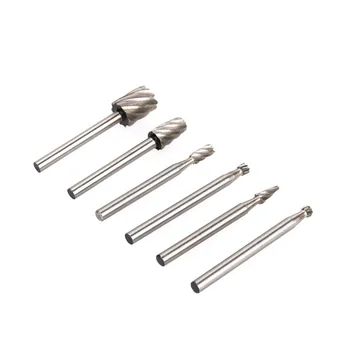

HSS Rotary Burr Mill Cutter Routing Router Bit 6PCS Mini Drill Rotary Tool Accessories Woodworking Metalworking