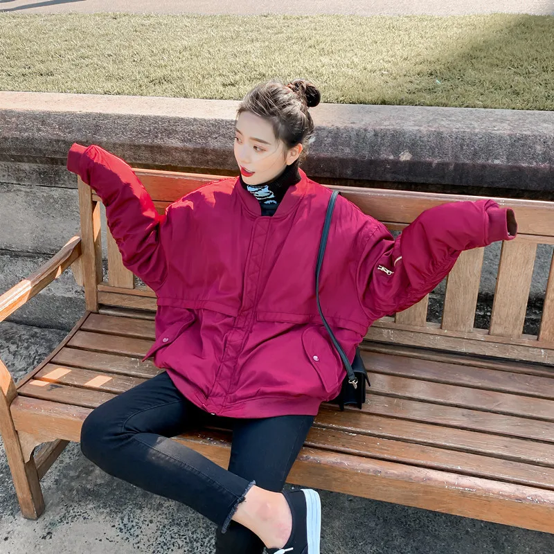 

Photo Shoot 2019 Autumn & Winter New Style Women's Mid-length down Jacket Cotton-padded Clothes Workwear Light Loose-Fit Cotton-