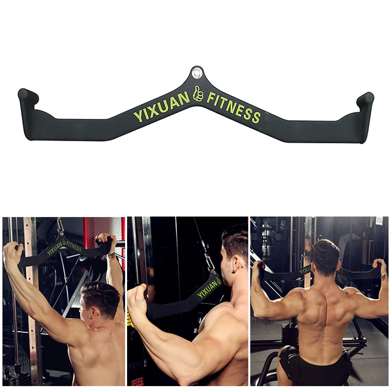 Gym Pully Cable Machine Attachment Triceps Back Workout 71cm Long Handle for Home Pull Down Training Rowing Machine Accessories