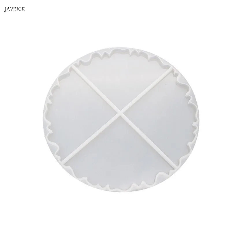 

JAVRICK Resin Molds Irregular Wave Round Coaster Silicone Mold Epoxy Resin Jewelry Making