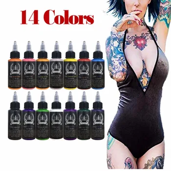 

Tattoo Artist Ink Set - 14 Color Set High Quality Permanent Tattoo Pigment Body Paint Tattoo Supplies Tinta