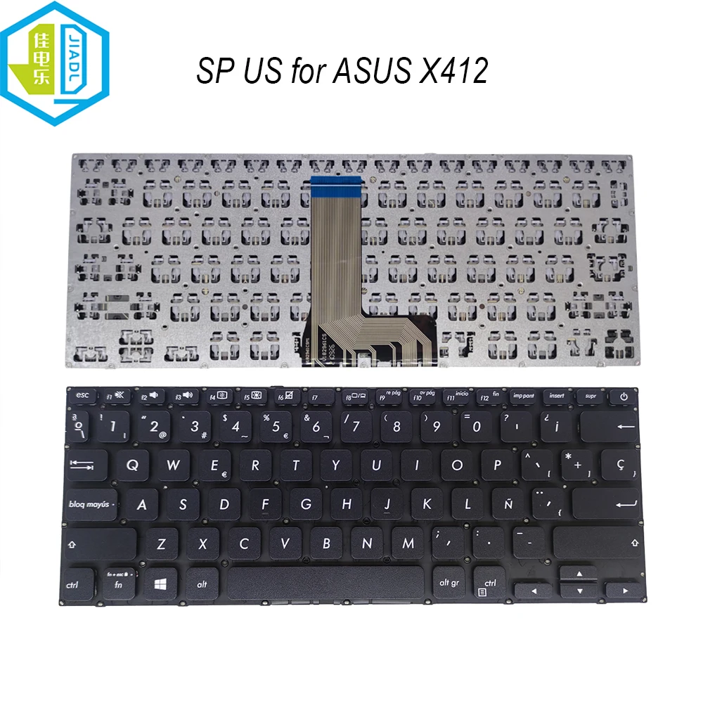 Teclado para Notebook Asus Vivobook Eua sp es Espanhol Espanhol Inglês Notebook X412f X412fa X412u X412ub X412ua X412d