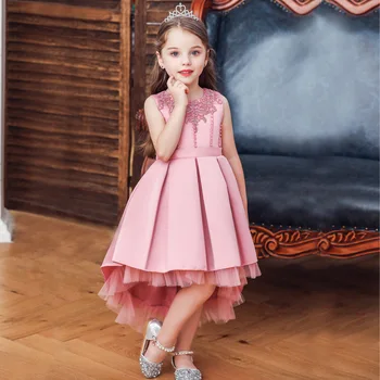 

Princess dress flower girl wedding evening dress trailing long girl pettiskirt stage catwalk costume