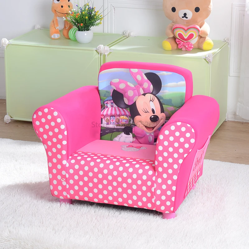 Детский диван, милый рисовый нечетный маленький диван с Минни Маус, мультяшный тканевый художественный мини-детский стул, диван - Цвет: Красное вино