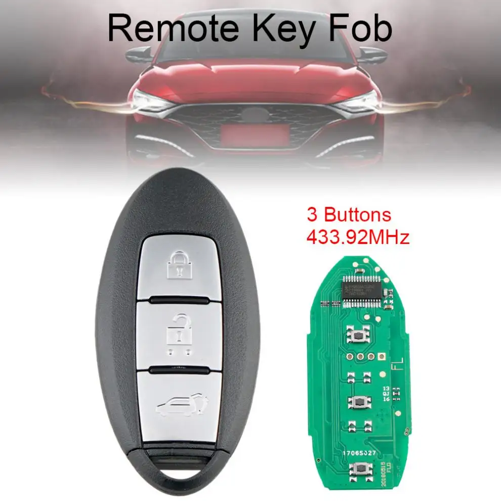 

433.92MHz FSK 3 Buttons Smart Car Remote Key with 4A Chip Fit for NISSAN Qashqai X-Trail