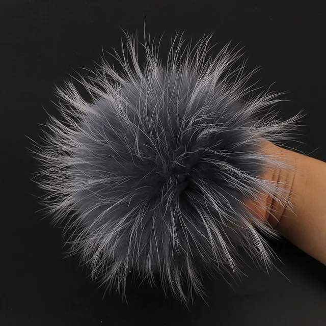 DIY Big Size 14cm 15cm Real Fur Pompoms Fox Raccoon Fur Pom Pom Mink Fur Pompons Fur Ball For Hats Bags Shoes Scarf Accessories