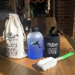 Whale Cup 600ML Frosted Glass Mup Leak-Proof Fashion Mineral Water Bottles  Drinkware Camping Travel Easy to Carry Sport Bottle D1