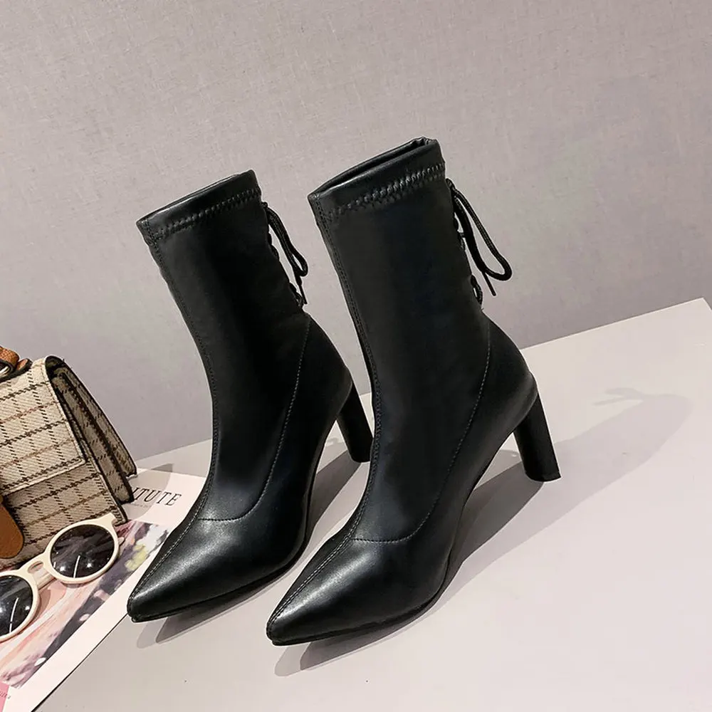 

Women Martin boots female British wind 2019 new wild net red thin and thin pointed with high-heeled Chelsea boots Women's shoes
