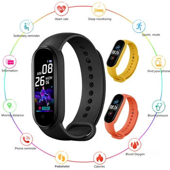 

M5 Smart Watch Men Women Heart Rate Monitor Blood Pressure Fitness Tracker Bluetooth Smart Bracelet Sport Watch for IOS Android