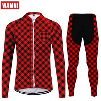 

WAMNI Women Lattice ycling Jersey Set Long Sleeve MBT Polyester jersey Mujer Quick Drying Mountain Bike Tracksuit Accessories