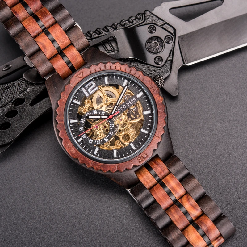 Relogio Masculino DODO DEER Wooden Mechanical Watch Couple Wrist Waterproof luminous automatic watch erkek kol saati D18