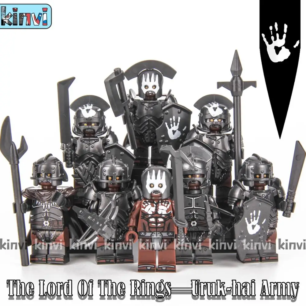Medieval Fantasy Knight Orc & Uruk-hai The Lord of the rings minifigure Lego Moc 