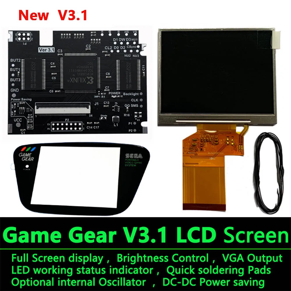 Kits de pantalla LCD V3.1 para SEGA Game Gear, Pantalla Completa V3.1